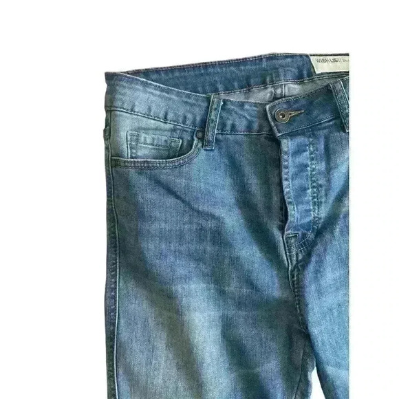 Women's Jeans Size Medium M Two‎ Toned Button Fly Straight Fray Raw Hem Wishlist - Picture 5 of 10